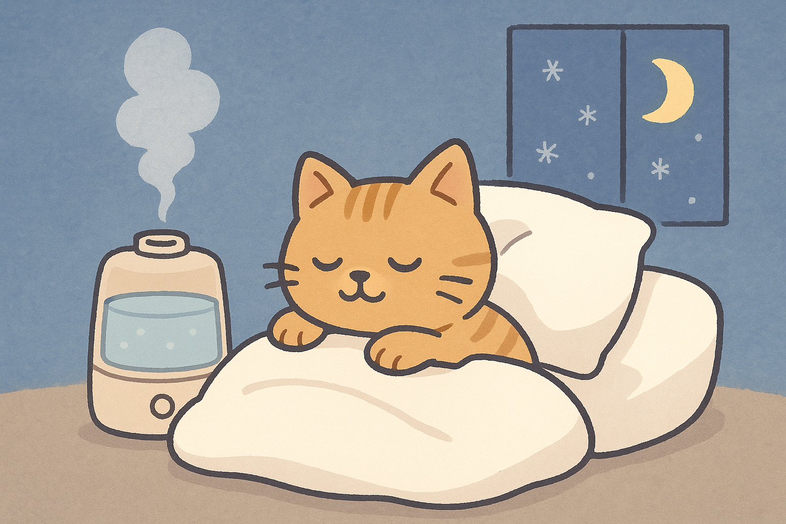 寝室の冬の乾燥対策に関する記事のアイキャッチ画像