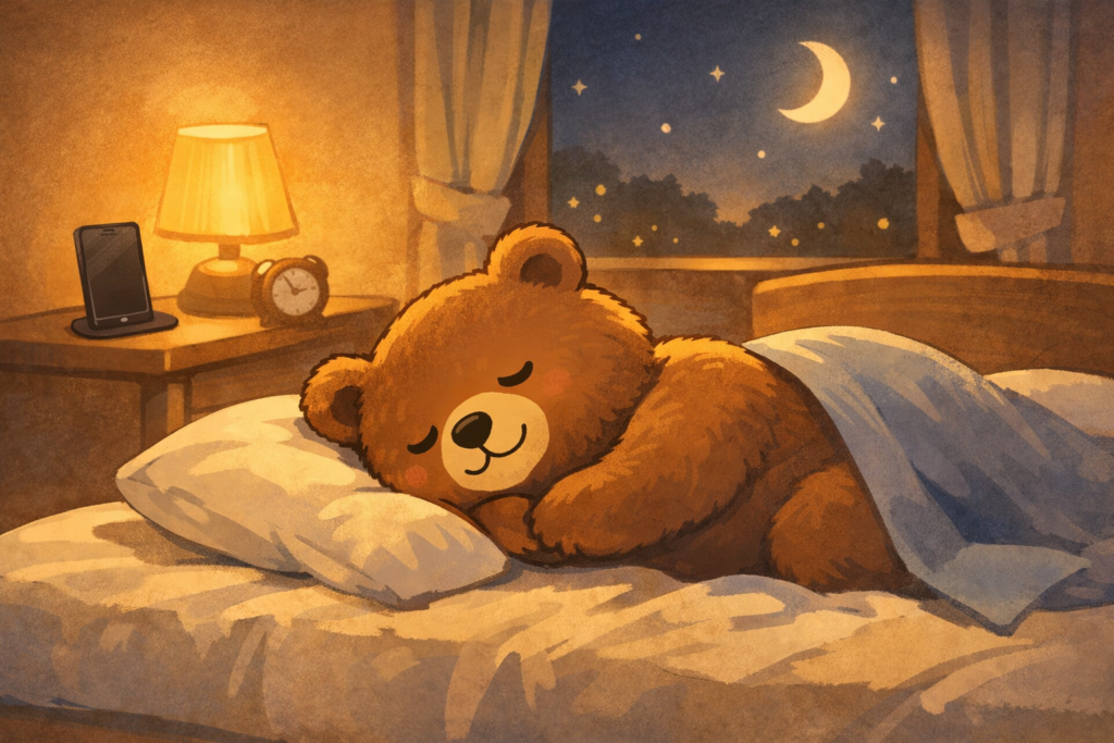 寝る前のスマホについての記事のアイキャッチ画像